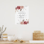 Fall Terracotta Burgundy Earthy Welcome Sign Poster (Küche)