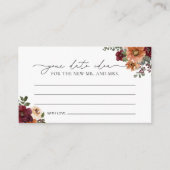 Fall Terracotta Burgundy Flora Abends Nacht Begleitkarte (Vorderseite)