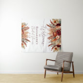 Fall Terracotta Burgundy Florals Pampas Hintergrun Wandteppich (Beispiel (Horizontal))