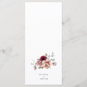 Fall Terracotta Burgundy Große Blumenhochzeit Menükarte (Rückseite)