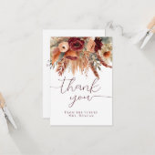 Fall Terracotta Dry Florals Pampas Grass Vielen Da Karte (Vorderseite/Rückseite Beispiel)