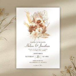 Fall Terracotta Floral Boho Hochzeit Einladung