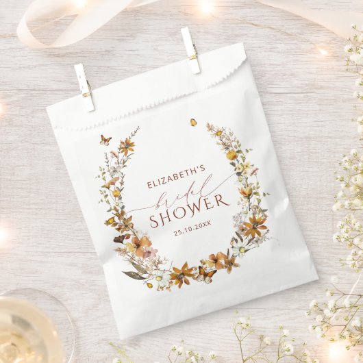 Fall Terracotta Floral Brautparty Geschenktütchen (Ausgeschnitten)