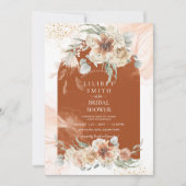 Fall Terracotta Floral Pampas Grass BRAUTPARTY (Vorderseite)