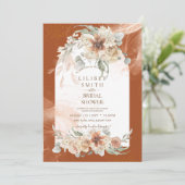 Fall Terracotta Floral Pampas Grass BRAUTPARTY (Stehend Vorderseite)