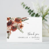 Fall Terracotta Foto Hochzeit Danke Karte (Stehend Vorderseite)