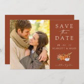 Fall Terracotta Foto Save The Date (Vorne/Hinten)
