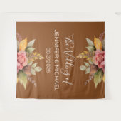 Fall Terracotta Herbst Boho Blumenzehen Wandteppich (Vorderseite (Horizontal))