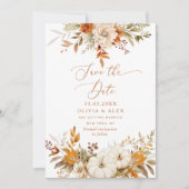 Fall Terracotta Hochzeit Save the Date Einladung (Vorderseite)