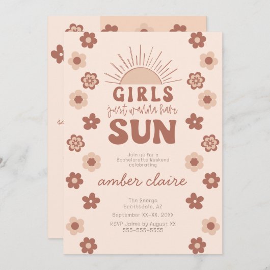 Fall Terracotta Junggeselinnen-Abschied Scottsdale Einladung (Vorne/Hinten)