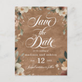 Fall Terracotta-Kernhochzeit Sichern Sie das Datum Ankündigungspostkarte (Vorderseite)