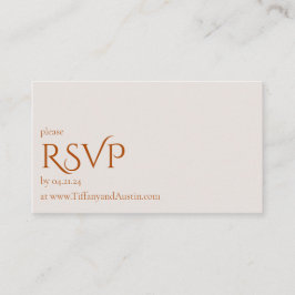 Fall Terracotta Modern Wedding RSVP Card Begleitkarte