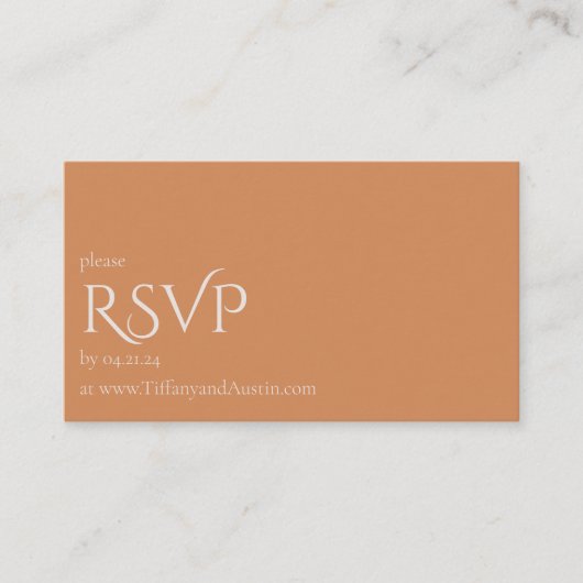Fall Terracotta Modern Wedding RSVP Card Begleitkarte (Vorderseite)