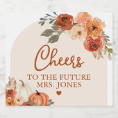 Fall Terracotta Pumpkin Future Mrs. Brautparty Schaumweinetikett (Einzelnes Label)