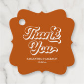 Fall Terracotta Retro 70er Boho Wedding Geschenkanhänger (Vorderseite)