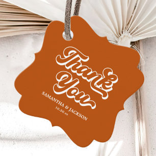 Fall Terracotta Retro 70er Boho Wedding Geschenkanhänger