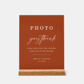 Fall Terracotta Wedding Foto Gästebuch Acrylschild (Vorderseite)