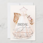 Fall Terracotta Wedding Gown Dress Brautparty Einladung (Vorderseite)