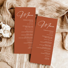 Fall Terracotta Wedding Menu Menükarte