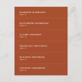 Fall Terracotta Wedding Place Name Card DIY Einladung