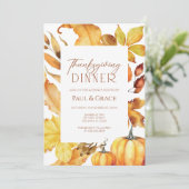 Fall Thanksgiving Dinner Invitation Einladung (Stehend Vorderseite)