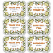 Fall Thanksgiving Fun Cheerful CC0144 Party Set Aufkleber (Vorderseite)