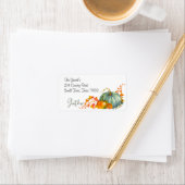 Fall Thanksgiving Orange Pumpkins Leaf Address Adressaufkleber (Insitu)