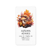 FALL THEMA AUTUMN FARBEN MUSHROOM ADRESSAUFKLEBER (Vorne)