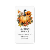 FALL THEMA AUTUMN FARBEN ORANGE PUMPKIN ADRESSAUFKLEBER (Vorne)
