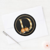 FALL THEMA GOLD MONOGRAM D MIT PUMPKINS RUNDER AUFKLEBER (Umschlag)