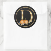 FALL THEMA GOLD MONOGRAM D MIT PUMPKINS RUNDER AUFKLEBER (Tasche)