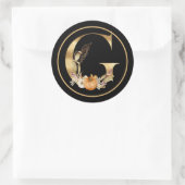 FALL THEMA GOLD MONOGRAM G MIT PUMPKINS RUNDER AUFKLEBER (Tasche)