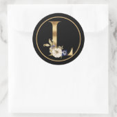 FALL THEMA GOLD MONOGRAM L MIT PUMPKINS RUNDER AUFKLEBER (Tasche)