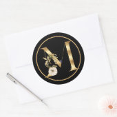 FALL THEMA GOLD MONOGRAM M MIT PUMPKINS RUNDER AUFKLEBER (Umschlag)