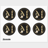 FALL THEMA GOLD MONOGRAM M MIT PUMPKINS RUNDER AUFKLEBER (Blatt)