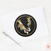 FALL THEMA GOLD MONOGRAM V MIT BLUME RUNDER AUFKLEBER (Umschlag)