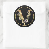 FALL THEMA GOLD MONOGRAM V MIT BLUME RUNDER AUFKLEBER (Tasche)