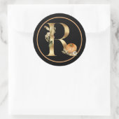 FALL THEMA MONOGRAM R MIT PUMPKIN RUNDER AUFKLEBER (Tasche)