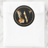 FALL THEMA MONOGRAM W MIT ORANGE PUMPKIN RUNDER AUFKLEBER (Tasche)