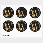 FALL THEMA MONOGRAM W MIT PUMPKIN RUNDER AUFKLEBER (Blatt)