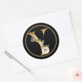 FALL THEMA MONOGRAM Y MIT WHITE PUMPKIN RUNDER AUFKLEBER (Umschlag)