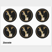 FALL THEMA MONOGRAM Y MIT WHITE PUMPKIN RUNDER AUFKLEBER (Blatt)