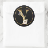 FALL THEMA MONOGRAM Y MIT WHITE PUMPKIN RUNDER AUFKLEBER (Tasche)