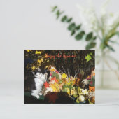 Fall-thematischer Cat-Bookmarker oder Feiertagspostkarte (Stehend Vorderseite)