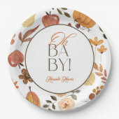 Fall Theme Baby Shower Invitation Pappteller (Vorderseite)