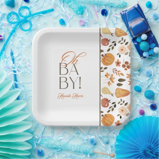 Fall Theme Baby Shower Pappteller (Party)