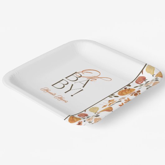 Fall Theme Baby Shower Pappteller (Gewinkelt)