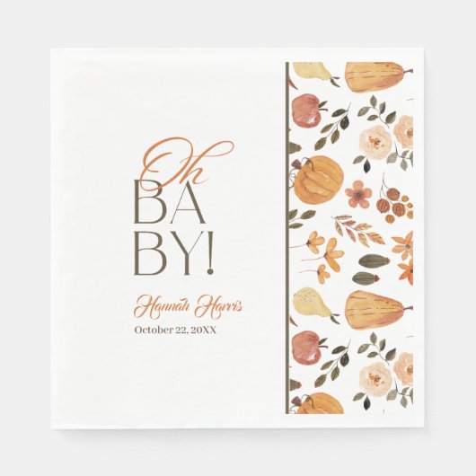 Fall Theme Baby Shower  Serviette (Vorderseite)