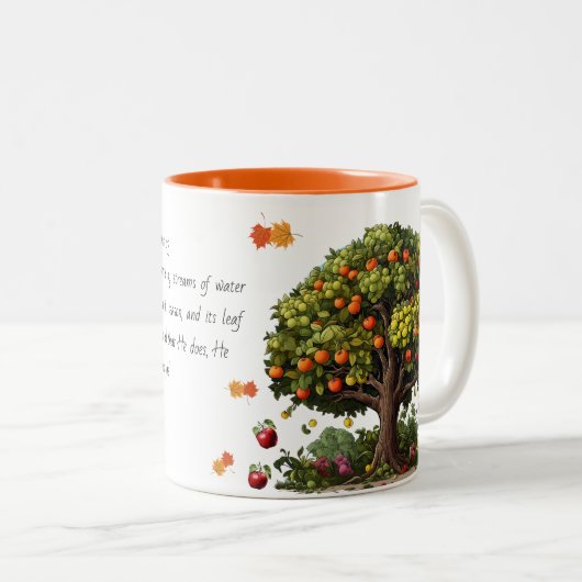 Fall Theme Bible Verse Tasse (VorderseiteRechts)