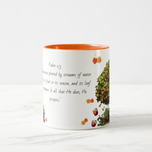 Fall Theme Bible Verse Tasse (Mittel)